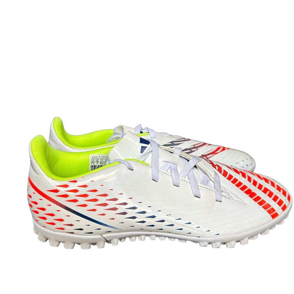 Adidas Predator Edge 4 FxG White Crimson 7.5 Soccer Cleat Football Boot